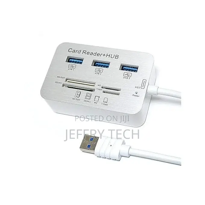 USB 3.0 Card Reader, 10x Speed Transfer, Integrated Cable, U