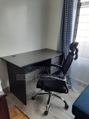 Office Chair and Gray 1.2m Table