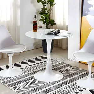 Dining Tables: Scandinavian Style Round Marble Top Table