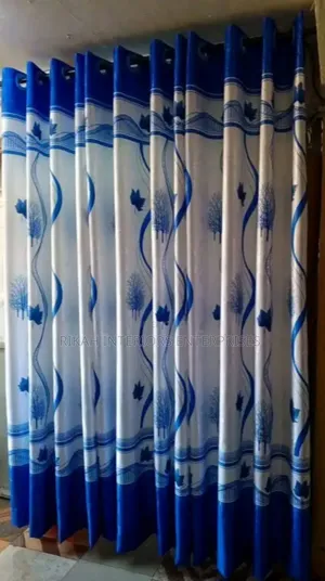 White and Blue Patterned Curtains