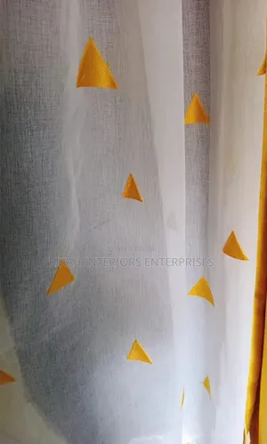 White and Yellow Detailed Sheer
