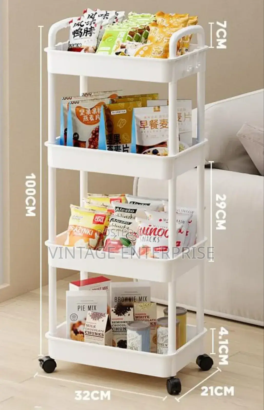 4 Layer Plastic Storage Rack