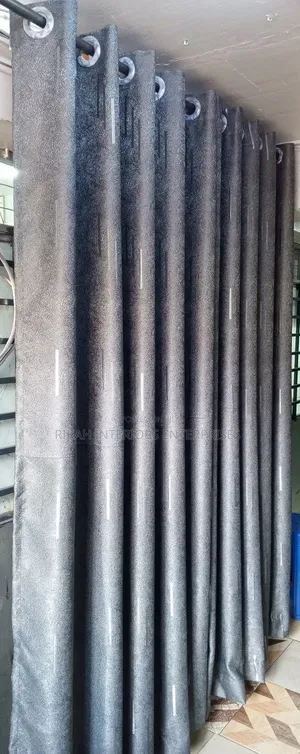 Grey Curtain With Silver Lines