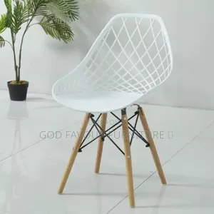 Vintage White Mesh Eames Dining Chair Vx3b