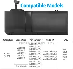 Macbook Pro 13 Inch EMC 2326 2351 2419 Battery