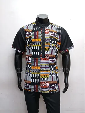 Full Kitenge Shirt Short Sleeve