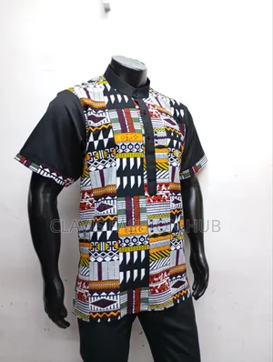 Full Kitenge Shirt Short Sleeve