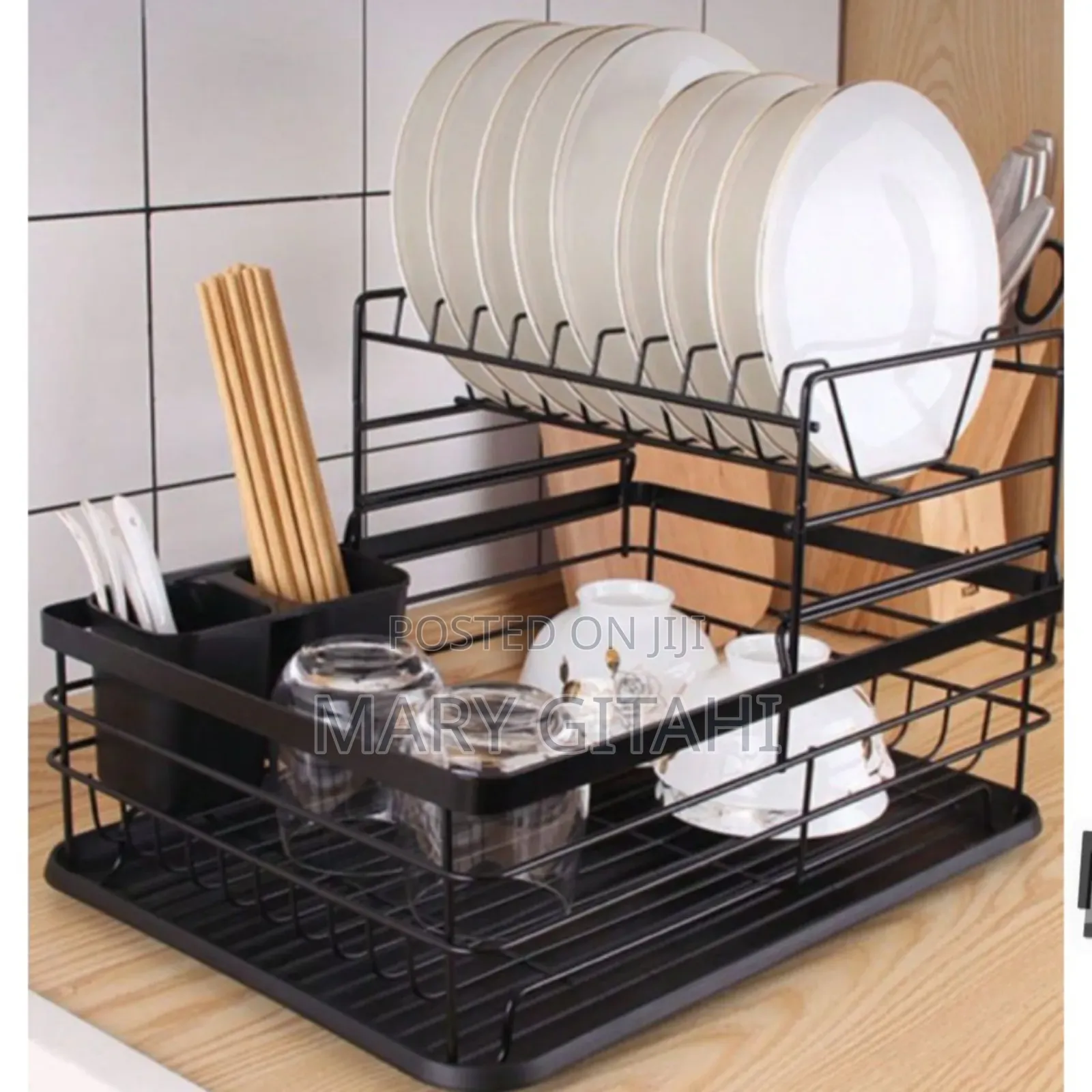 Iron Dish Rack, Minimalist Black Dish Drying Rack at 