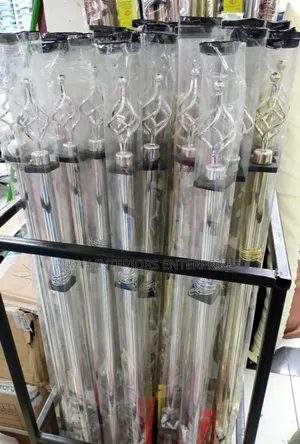 2m Single Silver Curtain Rods