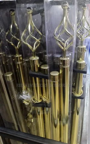 2m Double Gold Adjustable Curtain Rods