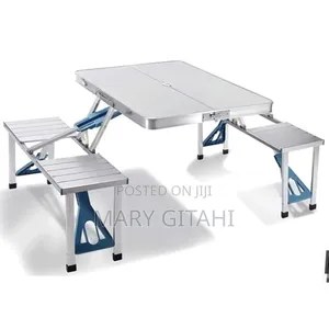 Strong Camping Chair and Table Set With 4 Seats" 