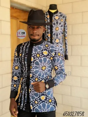 Ankara Long Sleeve African Men Shirts