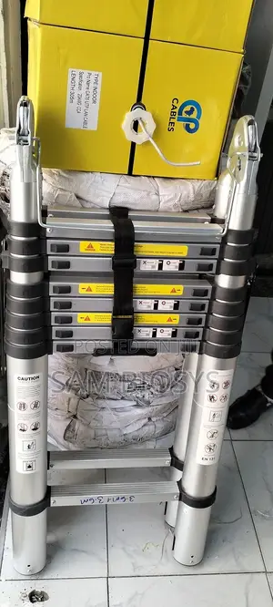 3.6 by 3.6 Telescopic Foldable Ladder