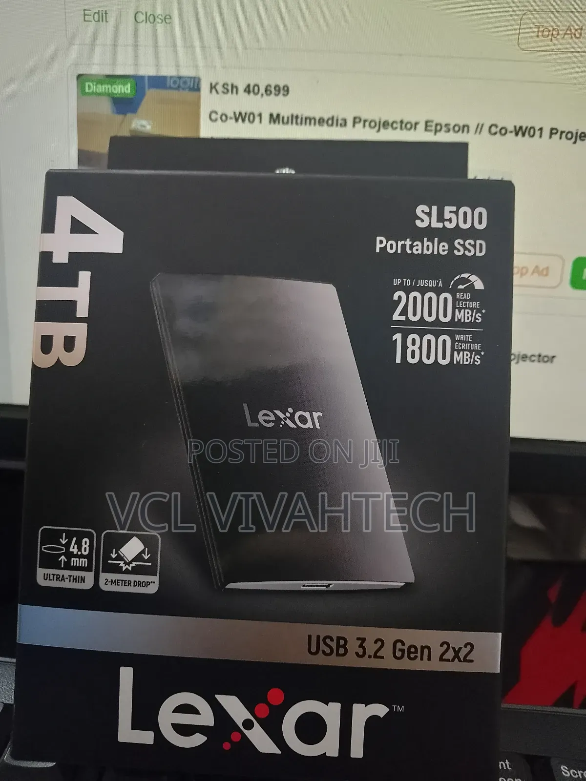 Sl500 4tb Ultra Thin Portable SSD Lexar