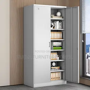 Office Cabinets:2-Steel Door Modern Gray Storage Cabinet