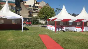 Drapped Small Tents , Tables Seats/Chairs