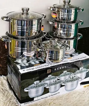 12 Pieces Stainless Edenburg Cookware Set With Glass Lid