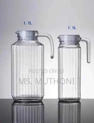 Available Ribbed Glass Jug 1.7 Ltr. 1.1 LTR