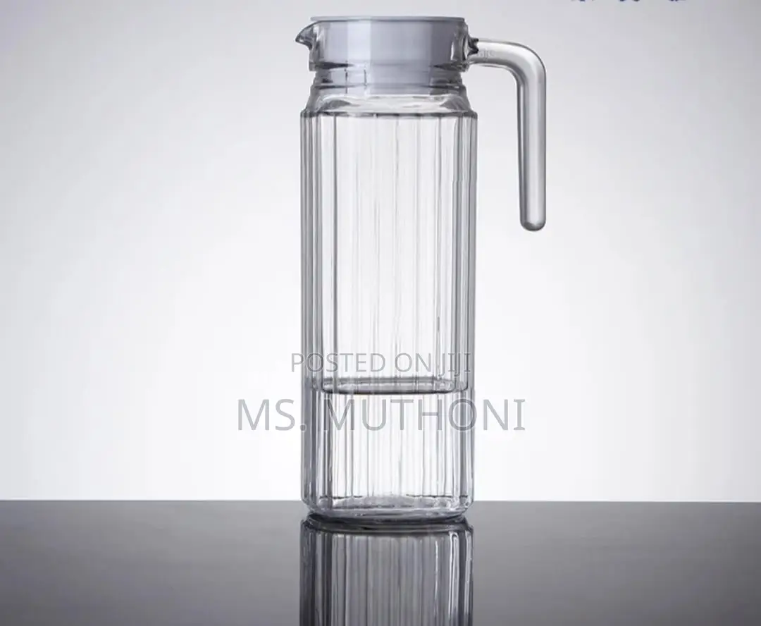 Available Ribbed Glass Jug 1.7 Ltr. 1.1 LTR