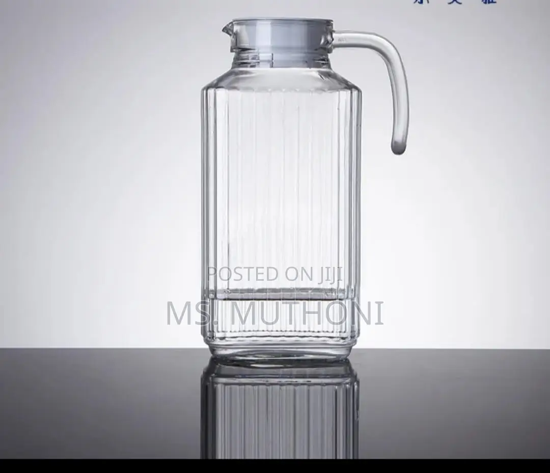 Available Ribbed Glass Jug 1.7 Ltr. 1.1 LTR