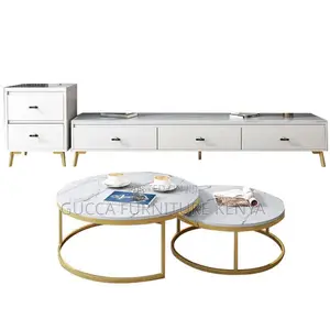 Coffee Tables: Nested Circular-Shaped Accent Coffee Table