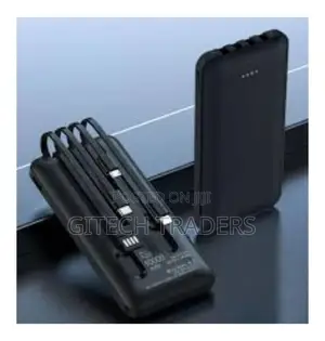 Power Bank With 4 Cables Inbuilt . Black Only 
10000ma