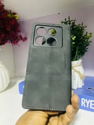 Infinite Note 40 Pro+ Black Leather Flip Cover