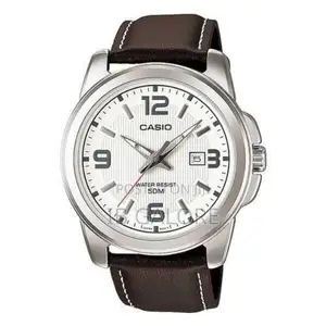 Casio Men's Leather Watch MTP 1314L White Dial