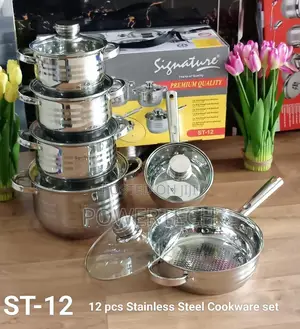 12 PCS Induction Base Stainless Steel Cookware Set.