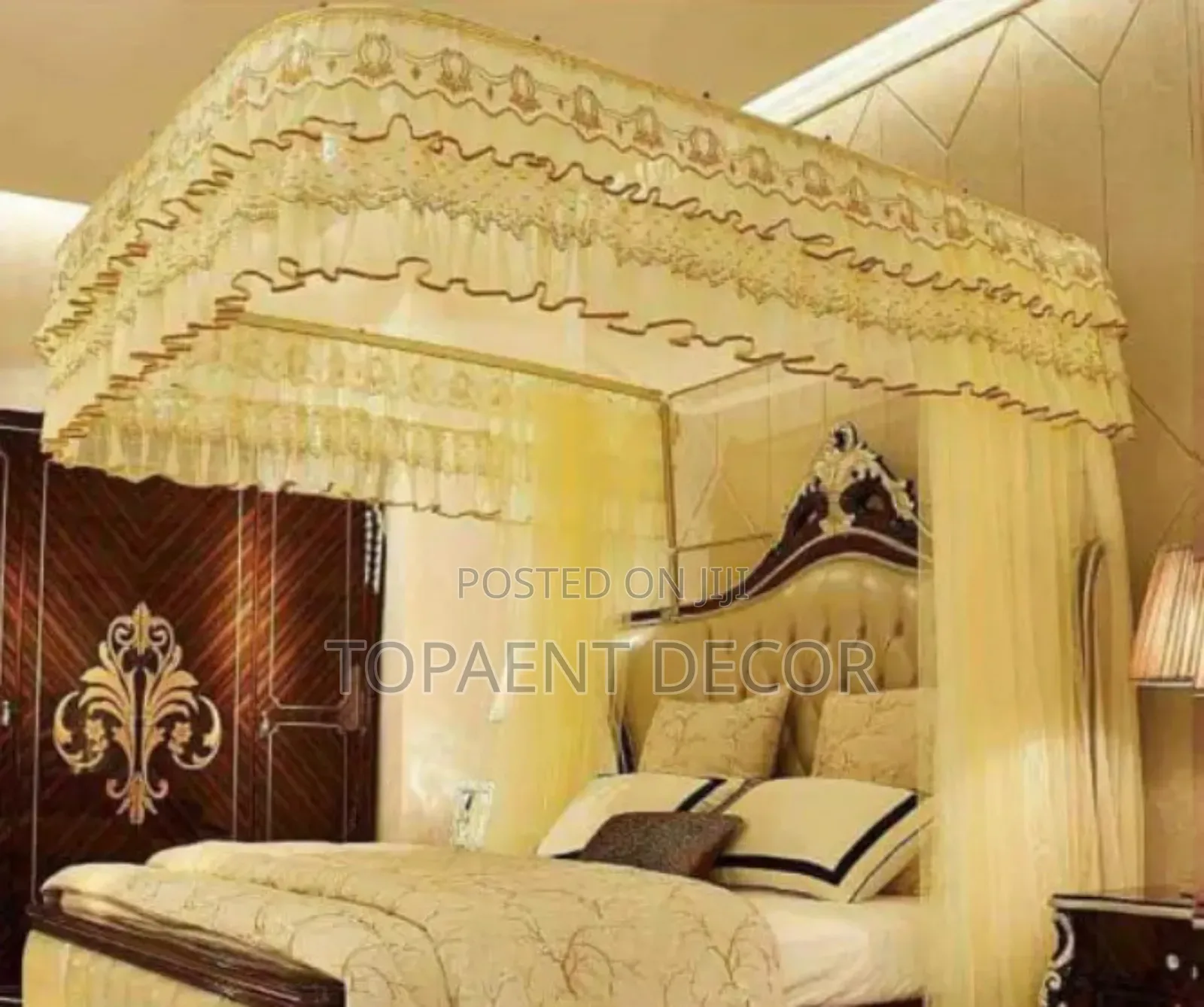 5by 6 Cream 2 Stand Mosquito Net