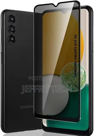 Privacy Full Glass Screen Protector for Samsung A15 - Black