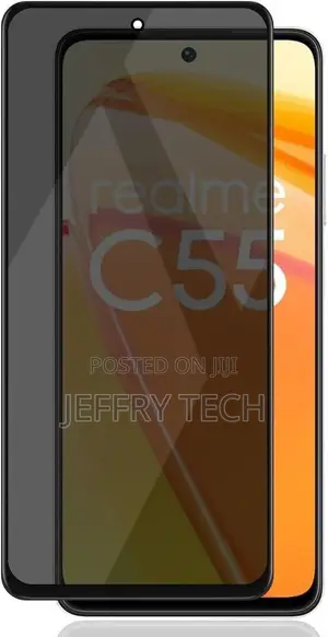 Privacy Full Glass Screen Protector for Realme C55 - Black