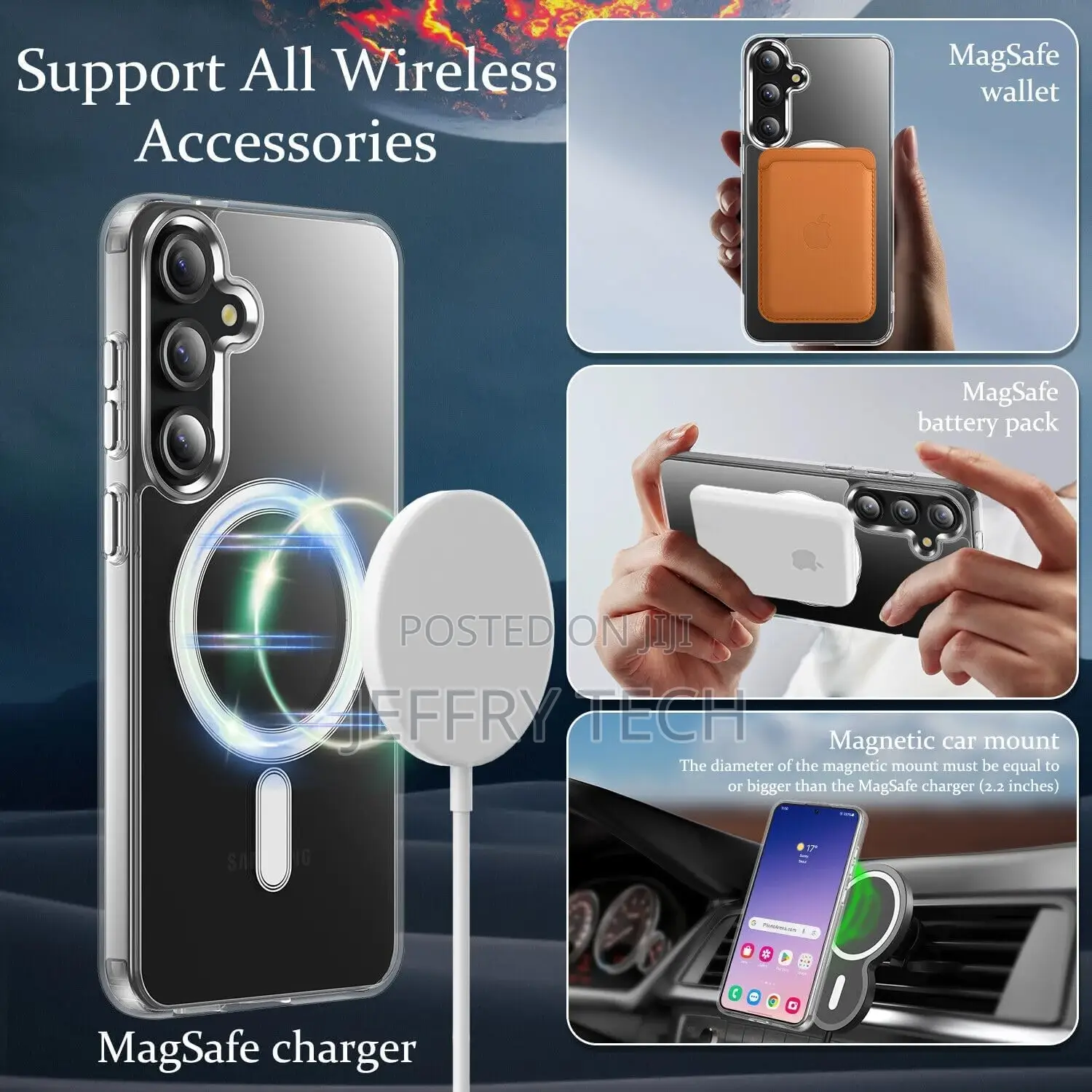 Samsung Galaxy S24 5G Case 6.2 Clear [Compatible With Magsa
