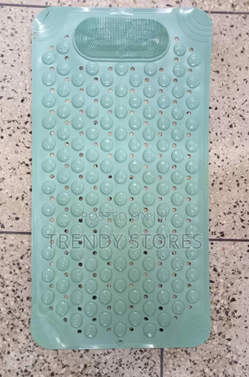 Green Antislip Mat With Foot Scrub