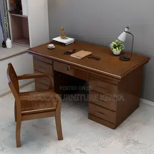 Office Tables:1.4 Meters Natural Mahogany Executive Table