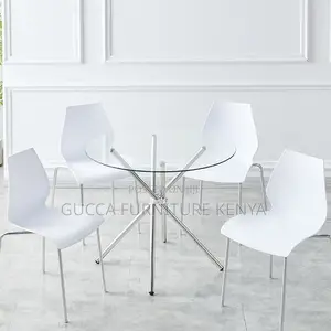 Dining Tables: Translucent Circular Home Office Dining Table