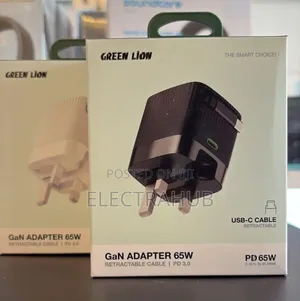 Green Lion 65W PD With Retractable Built in Cable New Sealed