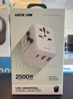 Green Lion 12W Universal Travel Adaptor With Carrying Pouch