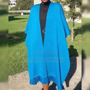 Warm*Vivo Double Layered Poncho With Fringes