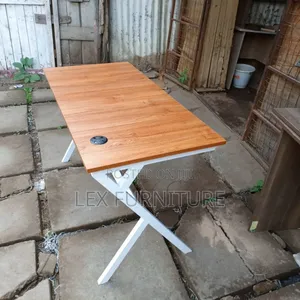 White Frame and Royal Top Office Desk
