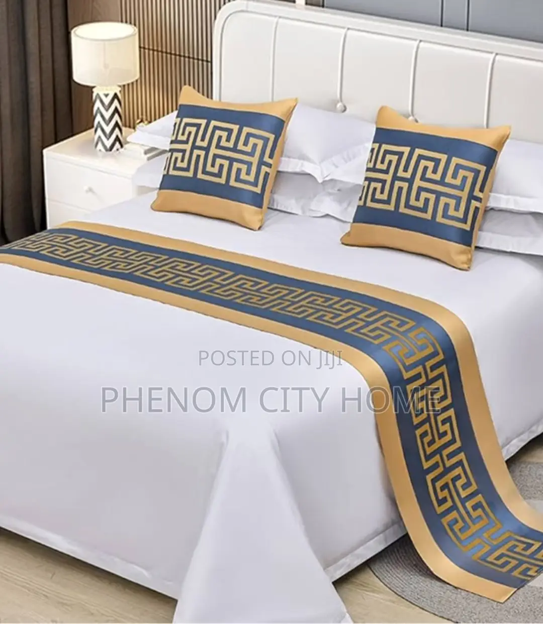 Versace Design Elegant Bedrunner Set With Pillow Cases