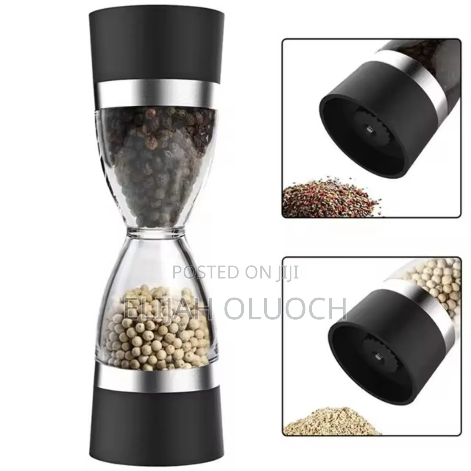Manually Adjustable,Hour Glass 2 in 1 Dual Salt Pepper Mills