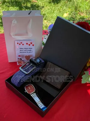 Silver Men's Watch Valentine Gift Set