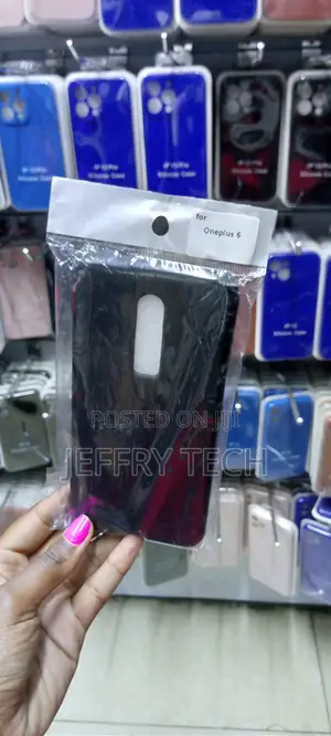 Black Rubber Silicone Back Cover Plain Case for Oneplus 6