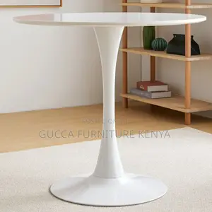 Dining Tables: White Modern Round Wood Dining Table