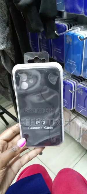 Liquid Silicone Case iPhone 12 Full Body Protection- Bllack