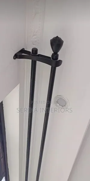 Black Double Jua Kali Curtain Rods