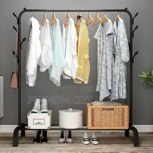 Clothing Rack With Lower Storage Shelf For Boxes/Shoes