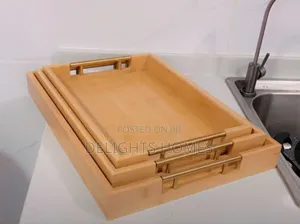 3pcs Bamboo Serving Trays -Car
