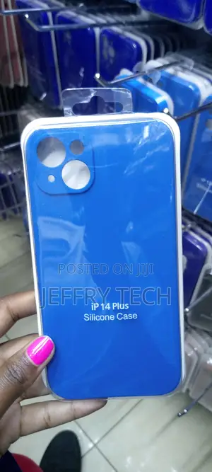 Blue iPhone 14 Plus Case , Liquid Silicone Case Anti-Scratch
